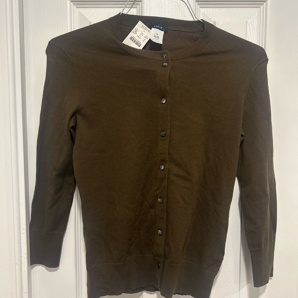 J. Crew Chocolate Brown Knit Cardigan‎